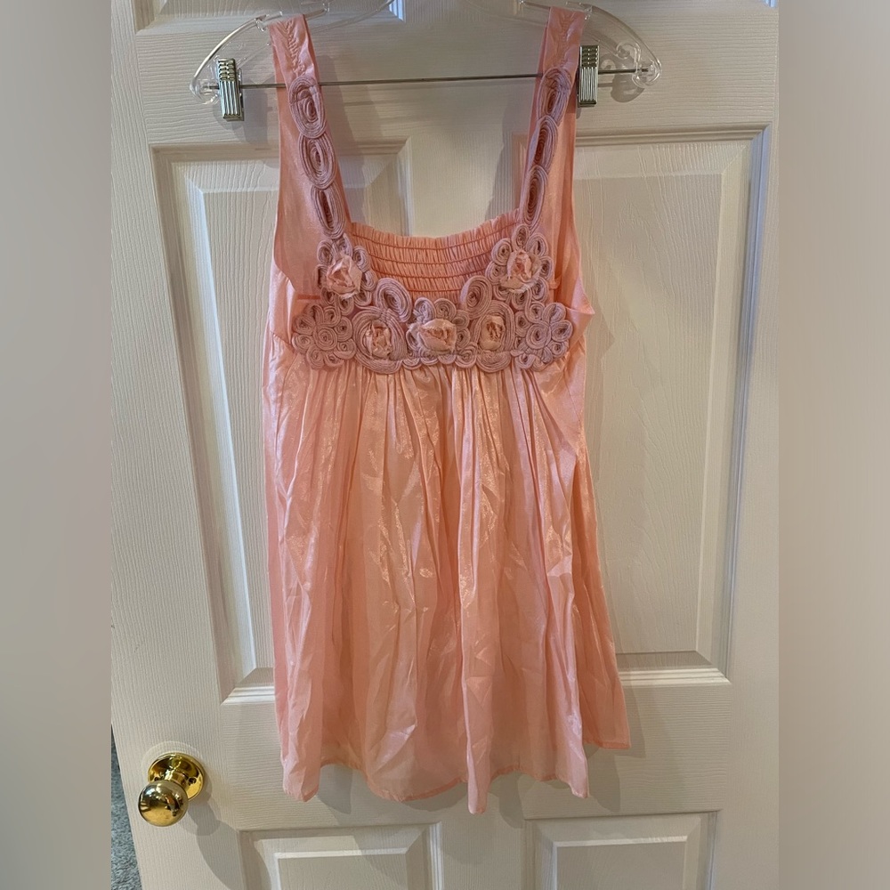 Pink sheer baby doll top
